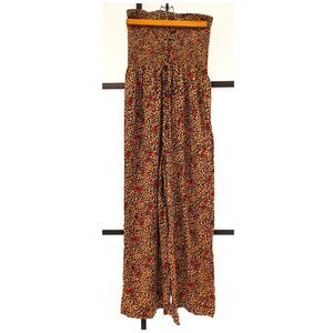 😻 Floral/Animal Print Casual Strapless Jumpsuit